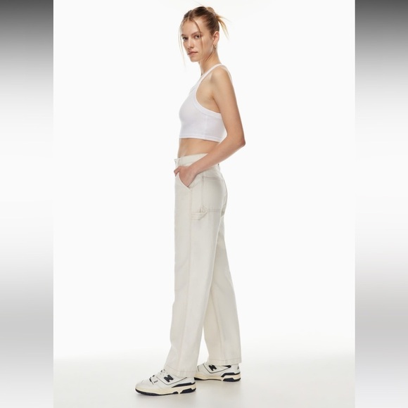 Aritzia Pants - Aritzia TNA Greenwich Cream Cargo Baggy Pants 8